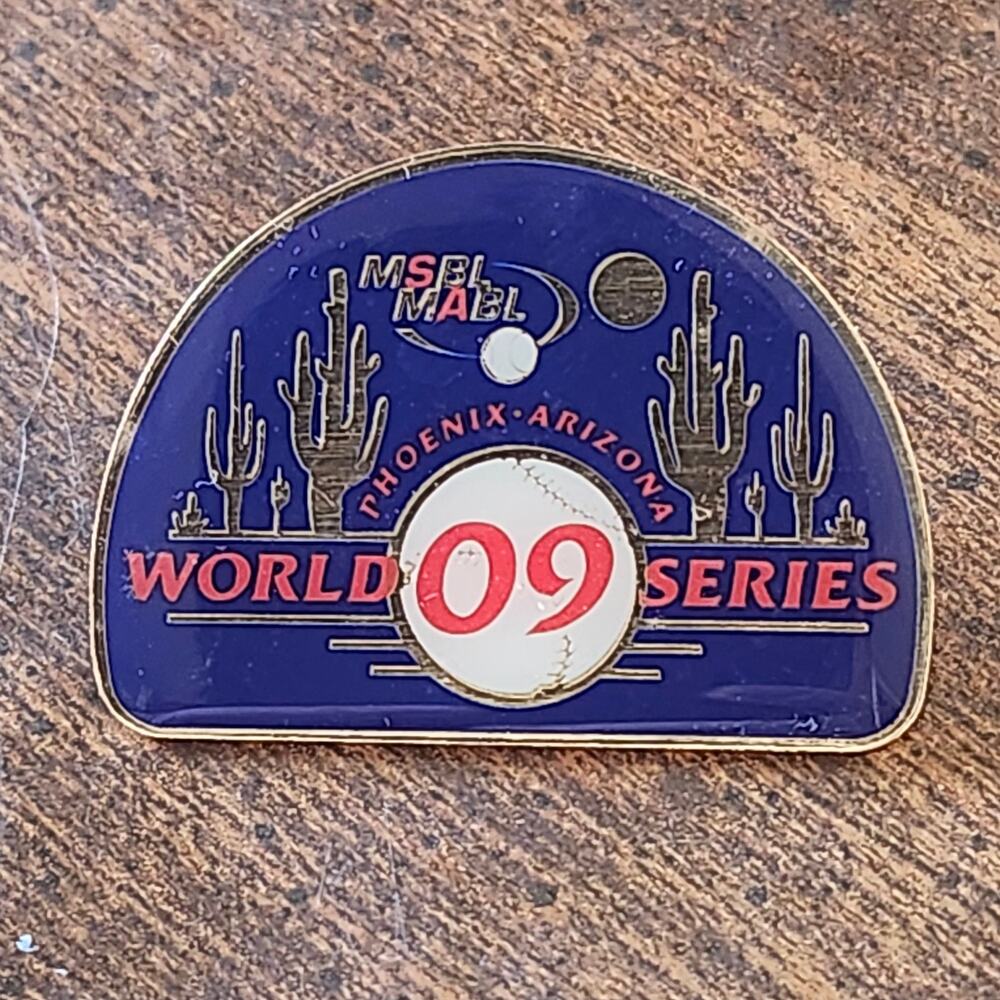 MSBL MABL 2009 World Series Phoenix Arizona Baseball Lapel Pin Adult League Blue